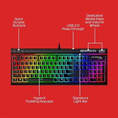 HyperX Keyboard Alloy Elite 2 Mechanical Gaming Keyboard HyperX Red HyperX Keyboard Alloy Elite 2 Mechanical Gaming Keyboard HyperX Red